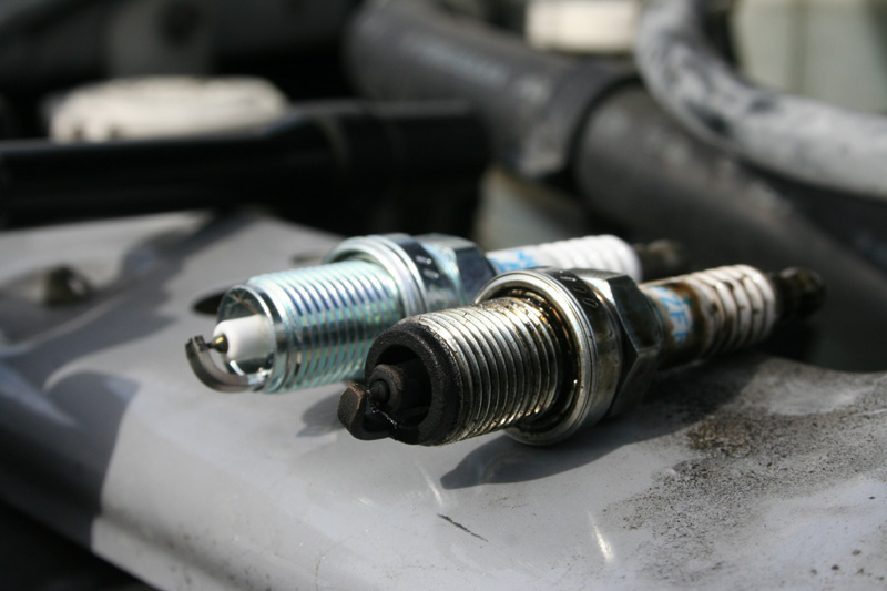 Old and New spark plug