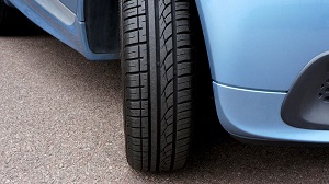 Close-up of tire tread design