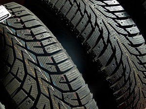 Close-up of tire tread design