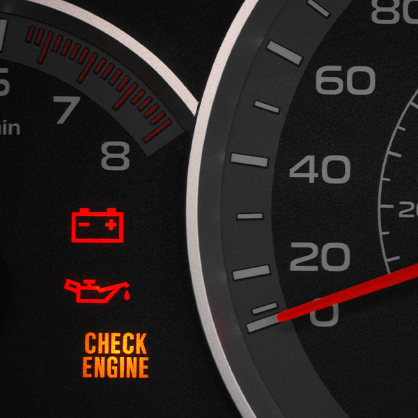 Check engine warning light
